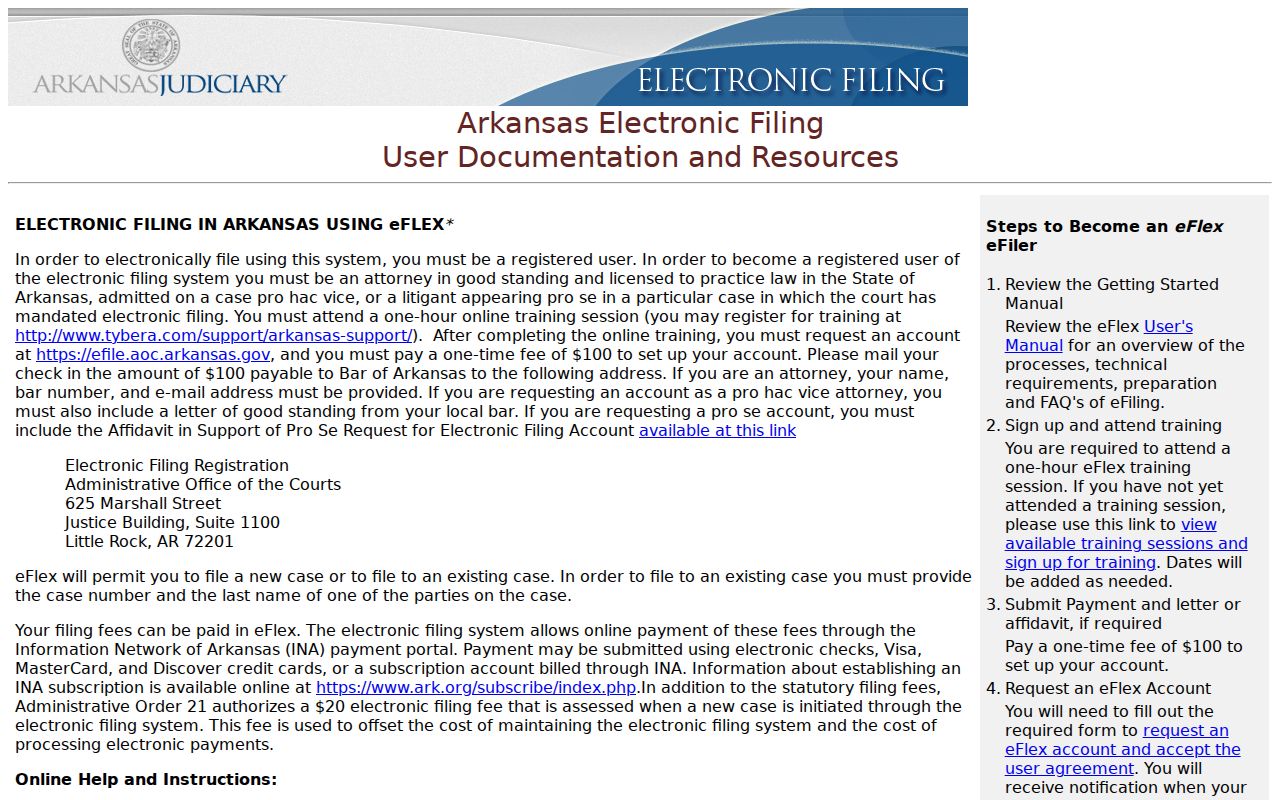 Jackson County case lookup distinction from Arkansas eFlex resources