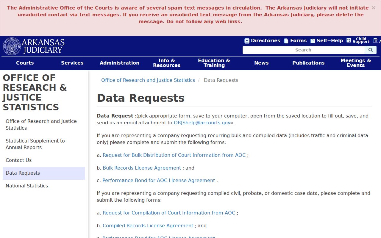 Jackson County civil docket compiled court information request forms