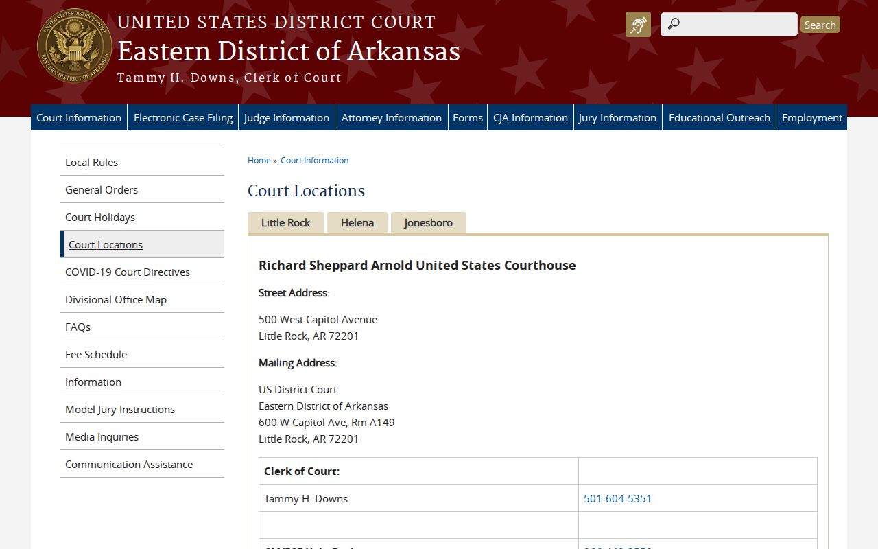 Jackson County court records context from official Eastern District courthouse locations
