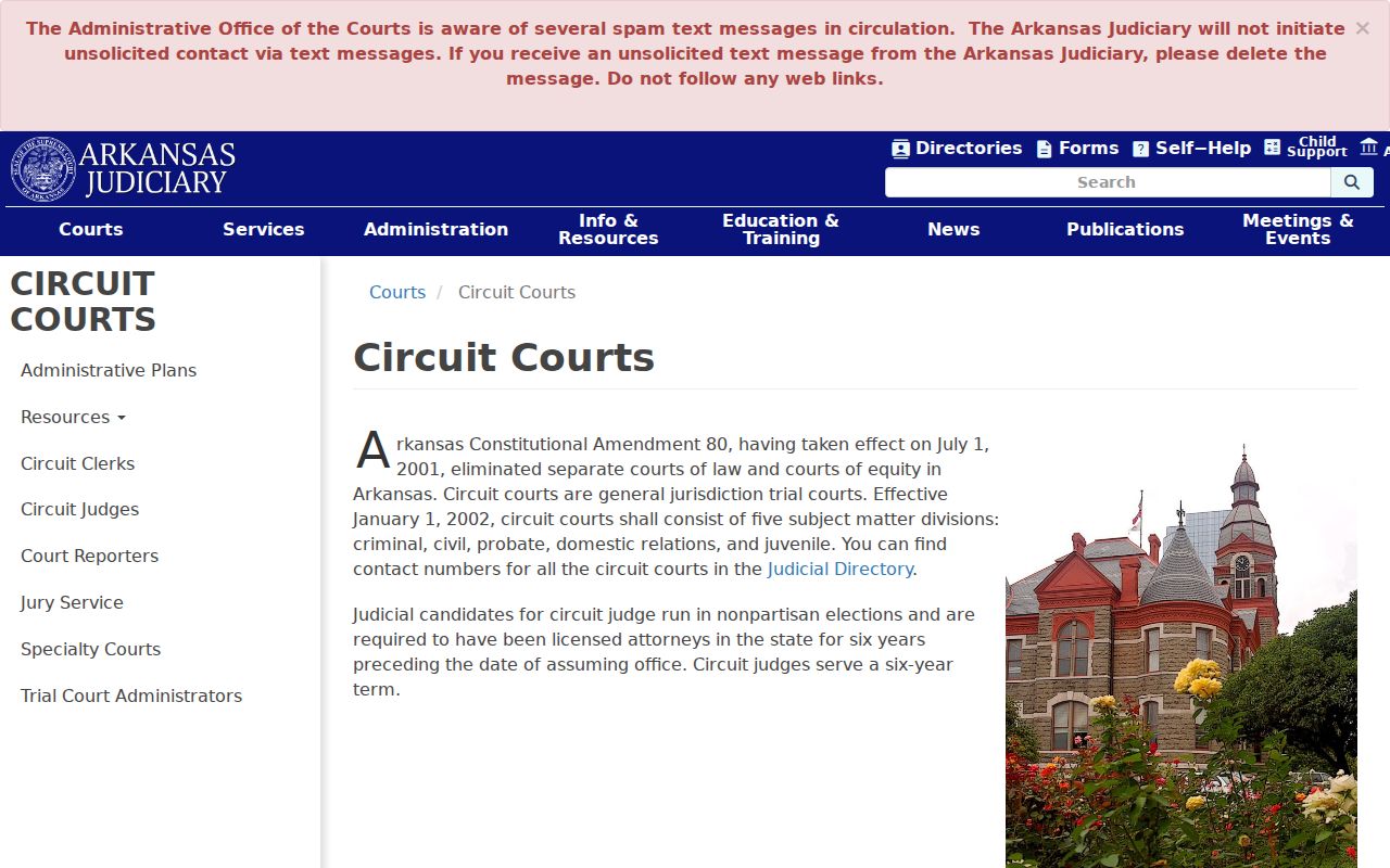 Jackson County criminal docket and Arkansas circuit court structure